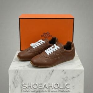 shoeaholic brown leather sneakers luxury footwear bahrain